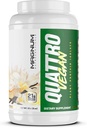Magnum Nutraceuticals Quattro Vegan Protein Powder, Vanilla 2lb - Premium Plant - berbasis Aset Powder Protein untuk Pertumbuhan Otot & Pemulihan