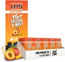 Nuttrationary Design Liquid Collagen LPS & Whey Protein Suplement - Minuman None-GMO, Sugar- Free - Promotes Heally Skin & Hair for Men & Women, Peach Mangga, Single Serve (100 Paket)
