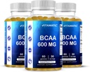 Vitamin BCAA Gummies - Branch Chain Acid Acid - Peach Flavor - 600mg per Serving - 60 Vegan Pectin Based Gummies (3 Botol)