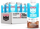 Muscle Milk Zero Protein Shake, Chocolate, 11 Fl Oz Carton, 12 Pack, 20g Protein, Zero Sugar, 100 Calcium, Vitamin A, C & D, 4g Fiber, Energizing Snack, Pemulihan Kerja, Paket May Vary, 11 Fl Oz (Paket 12)