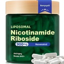 Renyqatt NAD + Supplement - Lipomal Nicotinamide Riboide - Suplemen anti- Aging, Energi, Fokus - 80 Capsules 1B