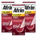 AFRIN No Drip Original Nasal Mist Triple Pack, Non- Drowsy, Fast- Acting Decongestant untuk Nasal Conbuble dan Sinus Tekanan Relief, Dewasa dan Anak 6 dan Lebih Tua, .5 lf oz (Paket 3)