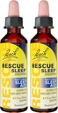 Bach RESCUE Sleep Dropper, Natural Sleep Aid, Homeopathic Flower Essence, Free of Melonatin, Sugar, & Gluten, Family, Non-Alkohol Formula 2 Pack, 20mL Ea