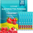 Paket Bedak Elektrolytes, 30 Stik Hidration Pack Sugar Free, Electrolite Drink Porx Electrolyte Pickets for Rapid Hydration, 0 Sugar & 0 Calorie, Strawberry & Raspberry Flavor