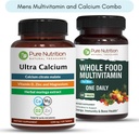 Murni Nutrition Ultra Kalsium 1000mg dan Whole Foods Mens Multivitamin 1500mg untuk Healthy Bones, Joints dan Overall Wellness. Ultra Kalsium 90 Tab + Mens Multivitamin 60 Tab.