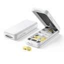 Pill Cutter dengan Perangkat Auto Centering, Aluminum Pill Splitter dengan Blade Snainless 316L, Kasus Leather Genuine, Pill Pill Profesional Splitter untuk Cutting Small Pills atau Large (Plastic, White)