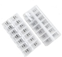 2 Paket OP Bersihkan Kotak Pil Harian Organisasi, Weekly Pill Organizer 2 Kali sehari untuk Pil, Suplemen dan Obat-obatan, Am Pm Pill Organizer 7 Hari, Pill Box 7 Hari - 6,7 x 3.2 x 1 inci