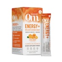 OM MUSHROOM SUPERFOOD Energy Plus Mushroom Powder Minum Mix, Citrus Orange, Single Serve, 10 Count, Mushroom Blend, Cordyceps, Yerba Mate, Tumeric, Vitamin B Complex, Pre-Workout, Immune Suplemen