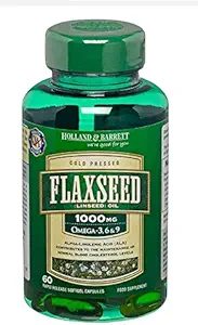 Holland & Barrett Vegetarian Flaxseed Linseed Oil 60 Capsules1000mg / Omega - 3.6 & 9