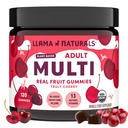 Llama Multivitamin untuk Perempuan dan Pria, Vegan, Gummi Organik dengan Vitamin D, C dan K, Pertumbuhan Real Fruit Vitamin, Supplemen Multivitamin Chewable, Tidak Ditambahkan Sugar Cane, Cherry, 120 Ct