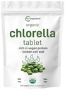 Tablet Chlorella Organik, 500mg Per Tablet, 720 Tabs (360 Grams), 4 bulan, Dinding Sel Patah, Rich in Vegan Protein, No Fillins, Tanpa Addonment & Non- GMO 124; Murni Alga Hijau Superfood