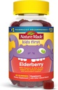 Nature Made Kids First Elderberry dengan Vitamin C dan Zinc, Dietary Suplement for Imune Dupport, 40 Elderberry Gummies