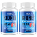 Tambahan Dukungan Ginjal - Ginney Cleanse Detox dengan 600mg Niacinamide & Chitosan Oligosaccharides - Phosforus-Conscious Formula - Vegetarian Capsules untuk Dewasa - 2 Botol