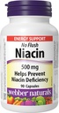 Webber No Flush Niacin Vitamin B3 Capsule, 500mg 90 Count