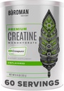 BIRDMAN High- Kemurnian Creatine Monohydrate Bup Tanpa Rasa, Pre- Workout, High Performance 124; 300g