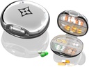 Travel Pill Organizer, Portable Pill Box, Moilect ProviceProvicePill Case, Daily Small Pill Container to Hold Vitamin Fish Oil, for Pocket or Purse Pill Box Decorative Metal Organizer