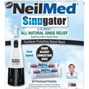 NeilMed Sinugrator Cordless Pulsating Nasal Irrigator (Dual Speed) dengan 30 Paket Premix dan 3 Baterai AA - Hitam (Paket 1)