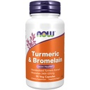 Sekarang Makanan Suplemen, Turmeric & Bromelain (Standardized Turmeric Extract) dengan Bromelain 2400 GDU / g, 90 Veg Capsules