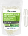 XPRS Nutra Ukuran 1 Pullalan Kapsul Kosong - 100 Menghitung Clean Label Plantcaps Bersihkan Kosong Vegan Kapsul - Premium Vegetarian Pil - Doit- Yourself Capsule Filling Consule