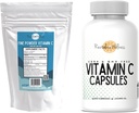 Bundle 124; Fine Powder Vitamin C, 454 Servings, dan Vitamin C Capsules, 200 Kapsul