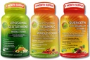 SUPPLEMENTS STUTHIS High Absorpsi Antioksidant & Imune Dukung Bundle - Lipomal Vitamin C 1500mg + Glutathione 500mg + Quercetin dengan Bromelain, Zinc & Whole Food Blend - Vegan, Non-GMO Capsules