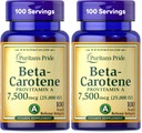 Puritan 's Pride Beta Carotene for Imune and Eye Healty System 100 Softgels (Pack of 2)