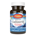 Carlson - Cod Liver Oil Minis, 280 mg Omega-3s + Vitamin A & D3, Dukungan Jantung & Kognitive Fungsi, Vision Health, 100 Mini Softgels