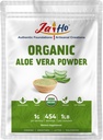 Jai Ho Certified USDA Organic Aloe Vera Powder - 1 LB - Gluten- Free, Vegan, Non- GMO - Reséalable Zip Lock Pouch