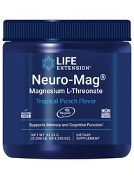 Neuro- Mag Magnesium L- Threonate Powder (Tropical Punch) - Ultra- Absorbable Magnesium - Pasokan Memori, Fokus, Fungsi Kognitif & Mood - Gluten Bebas, Non-GMO, Vegetarian (30 Hamba)