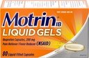 Motrin IB 200mg Ibuprofen Liquid Gel Pain Reliever / Fever Reducer for Aches & Pain, 80 ct