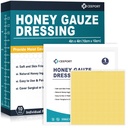 Honey Gauze Weund Dressing, 4 "x 4" Manuka Honey Wound Cariges, Perban Madu Tingkat Medis untuk Wound Care, Honey Patch untuk Penyembuhan Lebih Cepat dari Luka Bakar, Luka, Luka, Luka dan Kudis (Paket 10)
