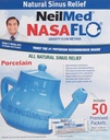 NeilMed Nasaflo Porselen Neti Pot, 50 Cacah (paket mungkin bervariasi)