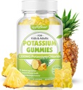 S0Tbear Potasium Chloride Gummies 1200mg, Sugar- Free Potasium Gummies untuk Hambatan Kaki Potensi Tinggi Potensi Klorida Tambahan, Pineapple Flavor 60 Count