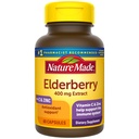Nature Made Elderberry 400 mg Extract dengan Vitamin C dan Zinc, Dietary Supplemen Imune, 60 Capsules, Supply 60 Hari