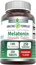 Amazing Formula Melonatin Chewable Supplement: 124; 5 Mg Per Serving 124; 250 Tablet 14; Non-GMO 124; Gluten- Free 124; Dibuat di USA (Strawberry Flavor)