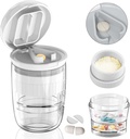 White- 1 Pill Splitter dan Cutter, Crushes Tablet, Vitamin, Stainless Steel Blade, Removable Drink Cup
