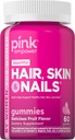 PINN Hair Skin Nails Gummies 124; 60 Count 124; Plus Collagen & Biotin 14; Non-GMO & Gluten Free Vitamin for Women 124; Strawberry Flavor