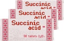 3 x Succinic Acid Amber Acid 80 tablet - Total 240 tablet