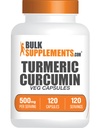BulkSuplements.com Turmeric 500mg Extract Capsules - Curcumin Suplemen, Turmeric Curcumin - Gluten Bebas, 120 Veg Capsules (Paket 1)
