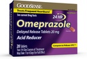 GoodSense Omeprazole Delayed Lease Tablet 20 mg, Acid Acid Reducer for Freedment Heartburn Treatment, 28 Count