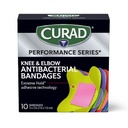 CURAD Performance Series IRONMAN Antibakteri Bandages, Extreme Hold Adhesive Technology, Knee & Elbow 3 inci x 3 inci, 10 Count, Ideal untuk Cuts, Scrapes, Olahraga, dan Gaya Hidup Aktif