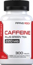 Piping Rock Caffeine Pil 220mg 124; 300 Tablet 124; Tambahan dengan Green Tea Extract 124; Vegetarian, Non- GMO, Gluten Bebas