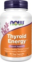 Now Foods Suplemen, Thyroid Energy ™, Iodin dan Tyrosine ditambah Selenium, Zinc dan Copper, 90 Veg Capsules