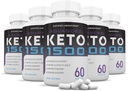 (5 Pack) Lanjutan Keto 1500 Keto Pil 1275MG Baru & Improved Formula Berisi Apel Cider Extra Virgin Powder Minyak Daun Teh Hijau 300 Capsules