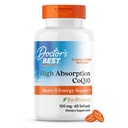 Dokter 's Best High Absorpsi CoQ10 dengan BioPerine, Gluten Free Alami Fermentasi, Produksi Kesehatan Jantung & Energi, 100 mg, 60 SoFtgel