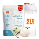 310 Nutrition All- inone Meal Replacement Shake / Shaker Cup Starter Kit - High Protein Fiber Rich Vegan Superfood Blend - Sugar- Free, Keto & Paleo Frid, Low Carb - Vanilla Creme 14 srv