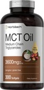 Horbäach MCT Oil Pills 124; 3600mg 124; 300 Softgel Capsules 124; Keto Tambahan dari Coconut 124; dengan Capric Accid 124; Non-GMO, dan Gluten Free