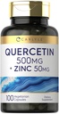 Carlyle Quercetin 500mg Capsules 124; dengan 50mg Zinc 124; 100 Count 124; Non-GMO dan Gluten Free Suplemen