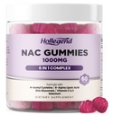 6 di 1 NAC Gummies, Chewable N Acetyl Cysteine 10000mg Suplemen Anak-anak & Dewasa, dengan ALA, Zinc, Vitamin C & E, Selenium, Dukung Antioksidant & Imune System, Blueberry Flavor, Sugar Free, 60 Ct