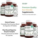 Natural Nutra Papaya Chewable Plant Enzymes Blend for Divalry 90 Chewable Vegan Tablet dan Plant Based Digetical Enzyme Complex dengan Herbs 90 Vegan Capsules for Divalry, Prevents Stomach.